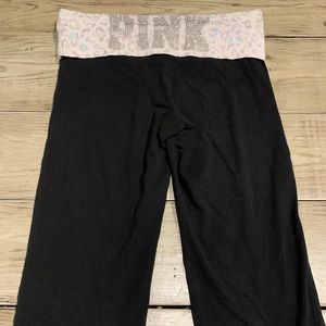 RARE HTF Victoria Secret Pink Bling Leopard Capri